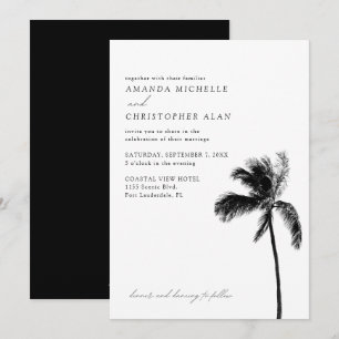 Fort Lauderdale Bruiloft Florida Zwart & Wit Kaart