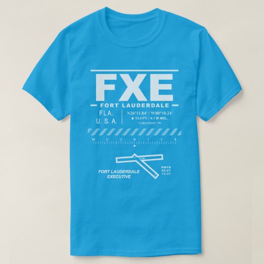 Fort Lauderdale Executive Airport FXE T-shirt (Design voorkant)