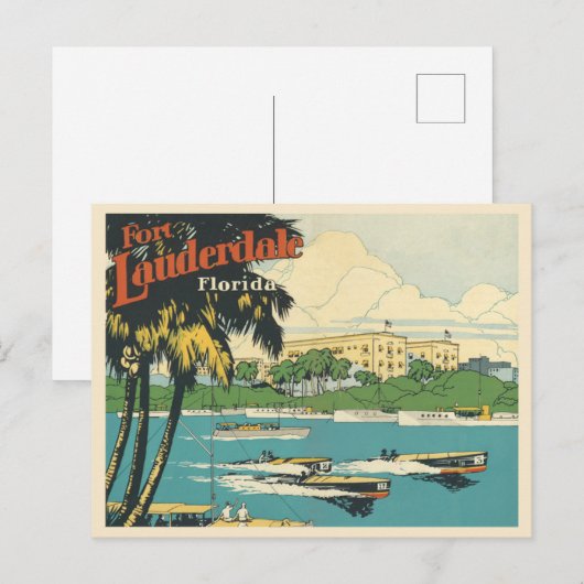 Fort Lauderdale Florida  20s Briefkaart (Voorkant / Achterkant)