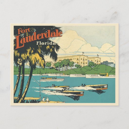 Fort Lauderdale Florida  20s Briefkaart (Voorkant)