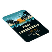Fort Lauderdale Florida Beach Retro Sunset 60's Magneet (Rechterzijde)
