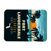 Fort Lauderdale Florida Beach Retro Sunset 60's Magneet (Horizontaal)