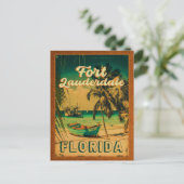 Fort Lauderdale Florida Beach Retro Tropische jare Briefkaart (Staand voorkant)