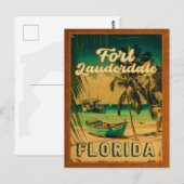 Fort Lauderdale Florida Beach Retro Tropische jare Briefkaart (Voorkant / Achterkant)