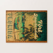Fort Lauderdale Florida Beach Retro Tropische jare Legpuzzel (Horizontaal)
