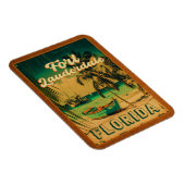 Fort Lauderdale Florida Beach Retro Tropische jare Magneet (Rechterzijde)