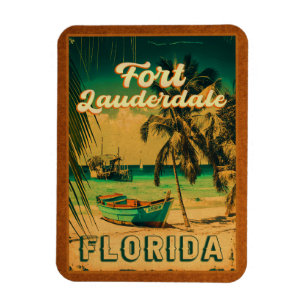 Fort Lauderdale Florida Beach Retro Tropische jare Magneet