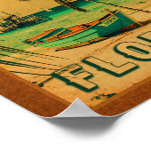 Fort Lauderdale Florida Beach Retro Tropische jare Poster (Hoek)