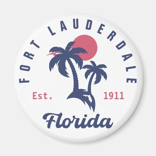Fort Lauderdale Florida Beach Tropische Souvenirs Magneet (Voorkant)