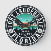 Fort Lauderdale Florida Beach Tropische Souvenirs Ronde Klok (Voorkant)