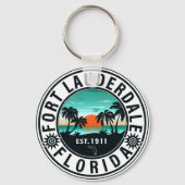 Fort Lauderdale Florida Beach Tropische Souvenirs Sleutelhanger (Voorkant)