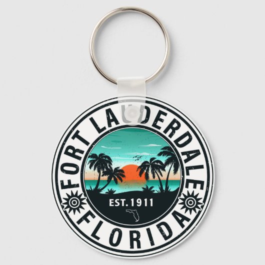 Fort Lauderdale Florida Beach Tropische Souvenirs Sleutelhanger (Voorkant)