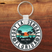 Fort Lauderdale Florida Beach Tropische Souvenirs Sleutelhanger (Voorkant)