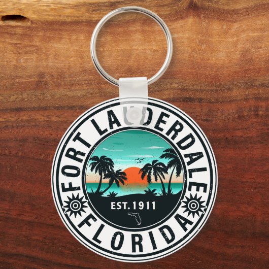 Fort Lauderdale Florida Beach Tropische Souvenirs Sleutelhanger (Voorkant)