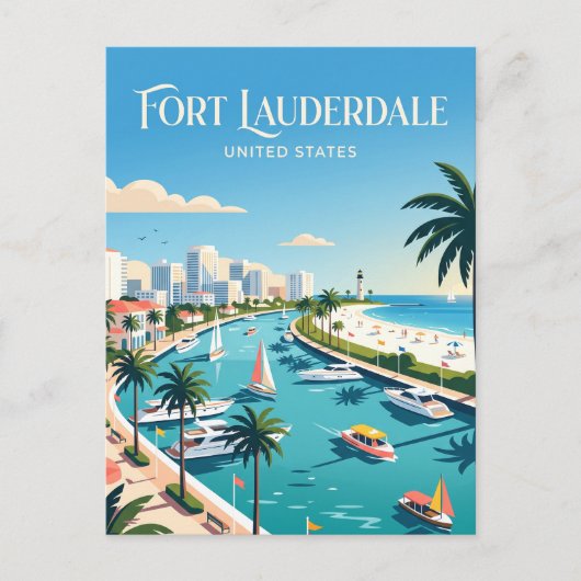 Fort Lauderdale Florida Briefkaart (Voorkant)