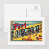 Fort Lauderdale Florida FL Briefkaart met grote le (Voorkant / Achterkant)