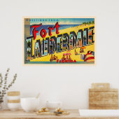 Fort Lauderdale Florida FL Briefkaart met grote le Poster (Keuken)