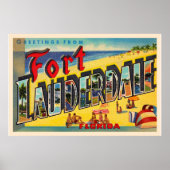 Fort Lauderdale Florida FL Briefkaart met grote le Poster (Voorkant)