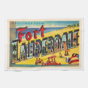 Fort Lauderdale Florida FL Briefkaart met grote le Theedoek