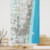 Fort Lauderdale Florida Map (1985) Poster (Keuken)