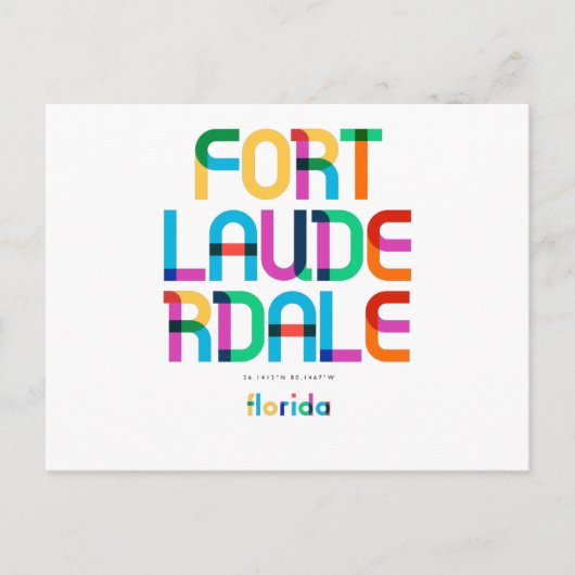 Fort Lauderdale Florida Mid Century, Pop Art, Briefkaart (Voorkant)