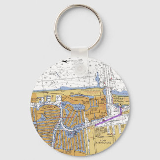 Fort Lauderdale, Florida Nautical Chart Sleutelhan Sleutelhanger