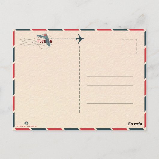 Fort Lauderdale Florida Palm Tree Beach jaren 1950 Briefkaart (Achterkant)