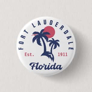 Fort Lauderdale Florida Palm Tree tropisch strand Ronde Button 3,2 Cm