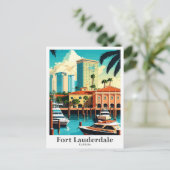 Fort Lauderdale Florida reisillustratie Briefkaart (Staand voorkant)