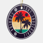 Fort Lauderdale Florida Retro Palm Tree Travel jar Keramisch Ornament (Links)