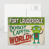 Fort Lauderdale Florida Robot - Funny  Briefkaart (Voorkant / Achterkant)