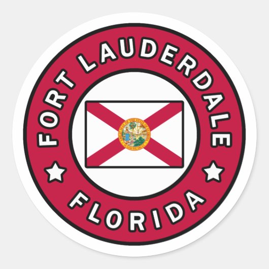 Fort Lauderdale Florida Ronde Sticker (Voorkant)