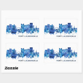 Fort Lauderdale Florida Skyline Blue Rechthoekige Sticker (Vel)