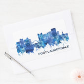Fort Lauderdale Florida Skyline Blue Rechthoekige Sticker (Envelop)