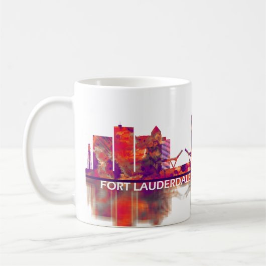 Fort Lauderdale Florida Skyline Koffiemok (Links)