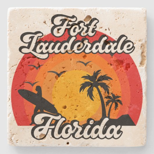 Fort Lauderdale, Florida Stenen Onderzetter (Voorkant)