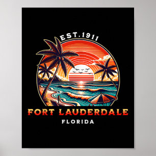Fort Lauderdale Florida Strand Ouderwets Poster