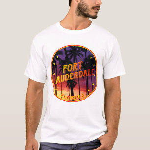 Fort Lauderdale, Florida Sunset, Palmtree T-shirt