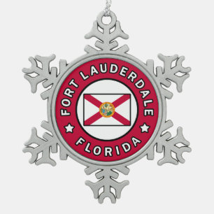 Fort Lauderdale Florida Tin Sneeuwvlok Ornament