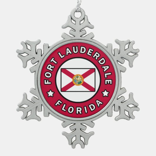 Fort Lauderdale Florida Tin Sneeuwvlok Ornament (Voorkant)