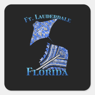 Fort Lauderdale Florida Vacation Tribal Stingray Vierkante Sticker