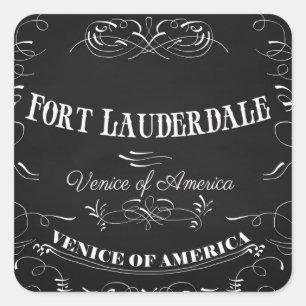 Fort Lauderdale Florida - Venetië van Amerika Vierkante Sticker