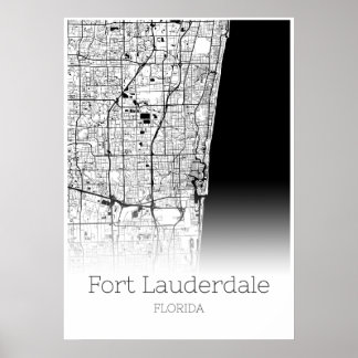 Fort Lauderdale Map - Florida - City Map Poster