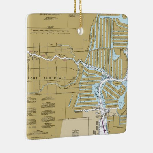 Fort Lauderdale Nautical Chart Keramisch Ornament (Rechts)