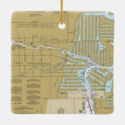 Fort Lauderdale Nautical Chart Keramisch Ornament (Achterkant)