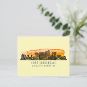 Fort Lauderdale Skyline & Coordinates Briefkaart (Staand voorkant)