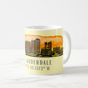 Fort Lauderdale Skyline & Coordinates Koffiemok