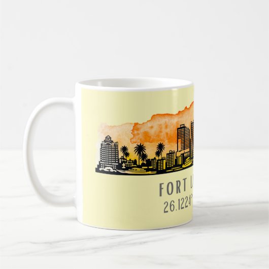 Fort Lauderdale Skyline & Coordinates Koffiemok (Links)