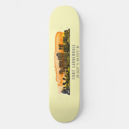 Fort Lauderdale Skyline & Coordinates Persoonlijk Skateboard
