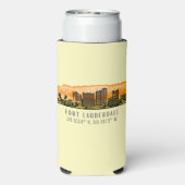 Fort Lauderdale Skyline & Coordinates Seltzer Blikjeskoeler (Seltzer Achterkant)